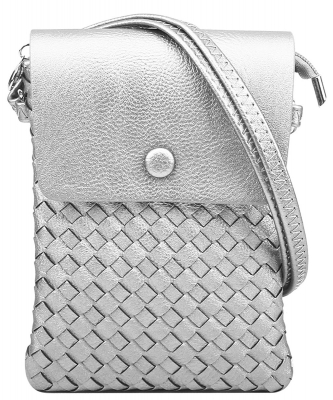 Woven Crossbody Bag WU115 SILVER